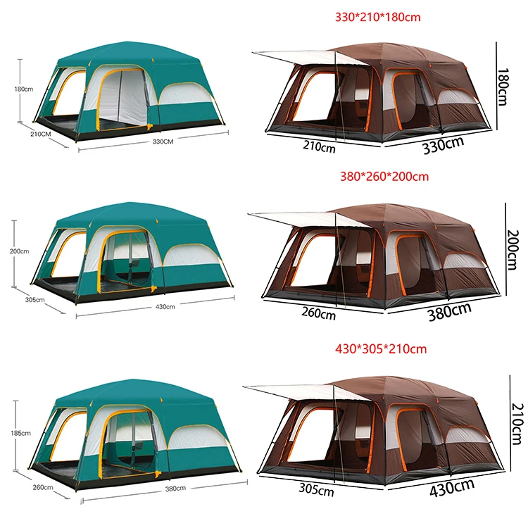 Wholesale Tent Two Bedroom One Living Large Size Picnic Large Family Tent 8 Person Outdoor Camping Tents