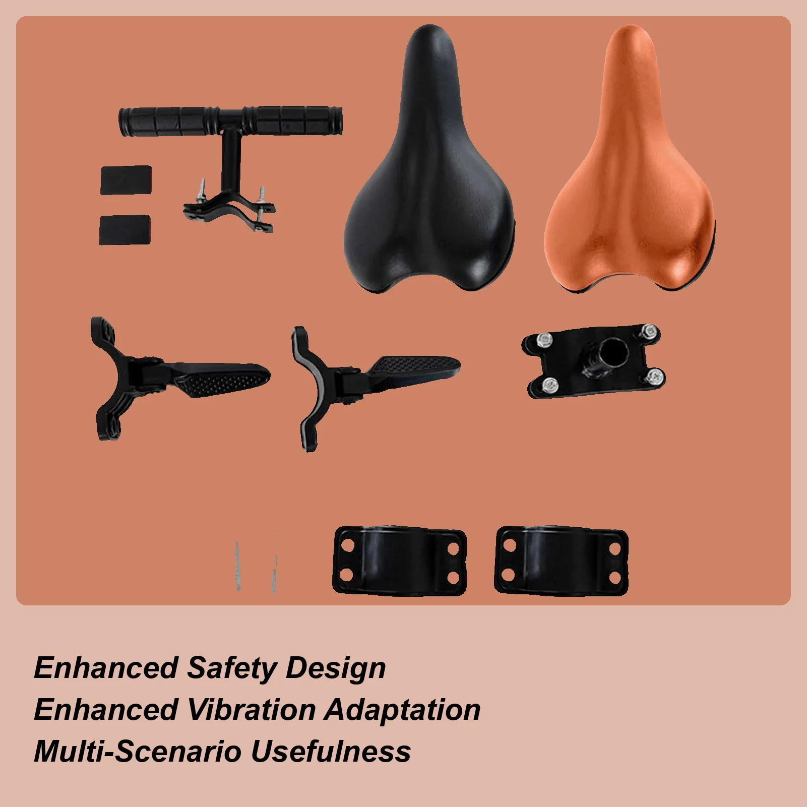 

Bike Seats for Kids Safe Front Mounted Toddler Bike Padded Seat With Foot Pedal Cycling Saddle Riding Accessory for Boys Girls