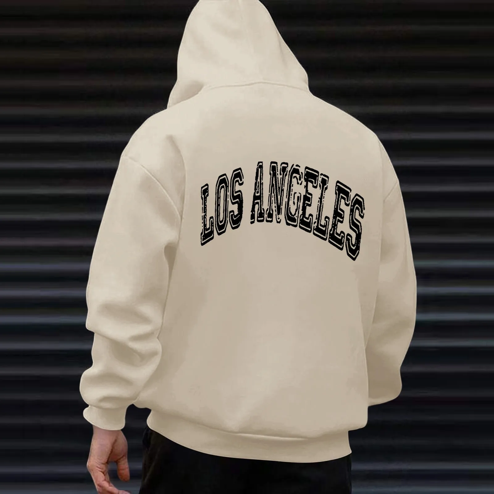 Mens Hoodies Los Angeles Print Hip Hop Aesthetic Hooded Tops Sweatshirts Oversize Harajuku Outdoor Sports Tracksuits Pullovers