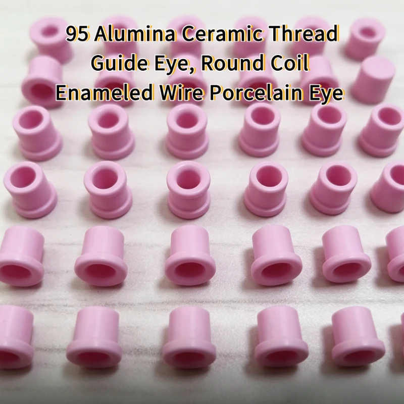 50-100pcs Pink 95 Alumina Ceramic Thread Guide Eye, Round Coil Enameled Wire Porcelain Eye Winding