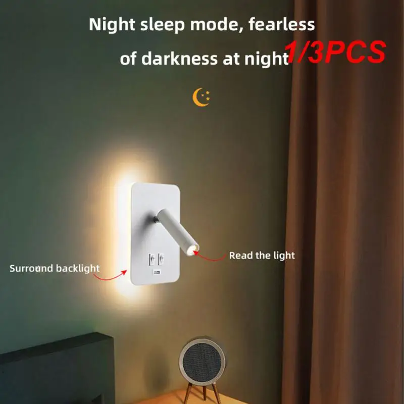 

1/3PCS Bedside Wall Lamp 220v Adjustable Usb Charging With Switch Indoor Lighting Reading Sconce Lamp Spotlights