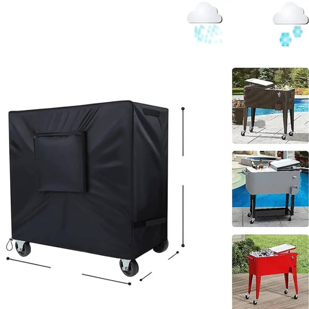Durable Rolling Cooler Dust Cover Waterproof Protective Shield For Outdoor Party Beverage Cart Weather Resistant Fabric Storage