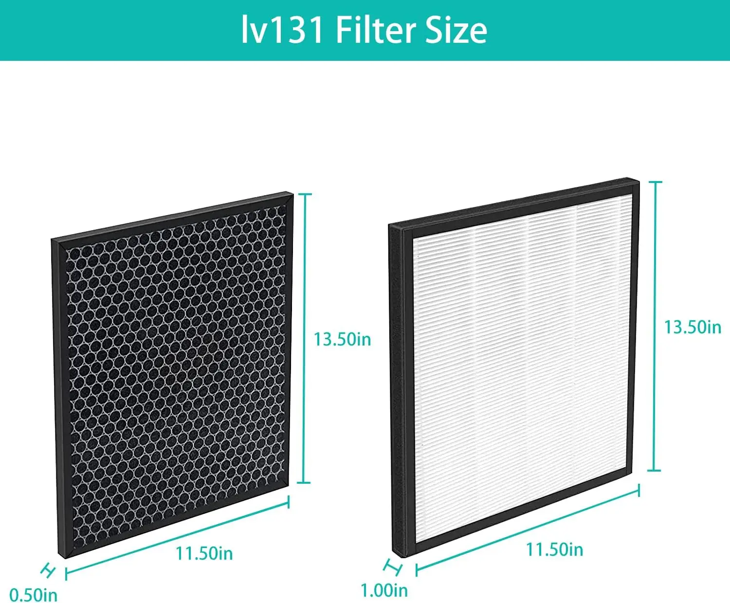 Do 2-pakowych filtrów zamiennych LV-PUR131, kompatybilnych z oczyszczaczem powietrza Levoit LV-PUR131, LV-PUR131S, LV-PUR131-RF