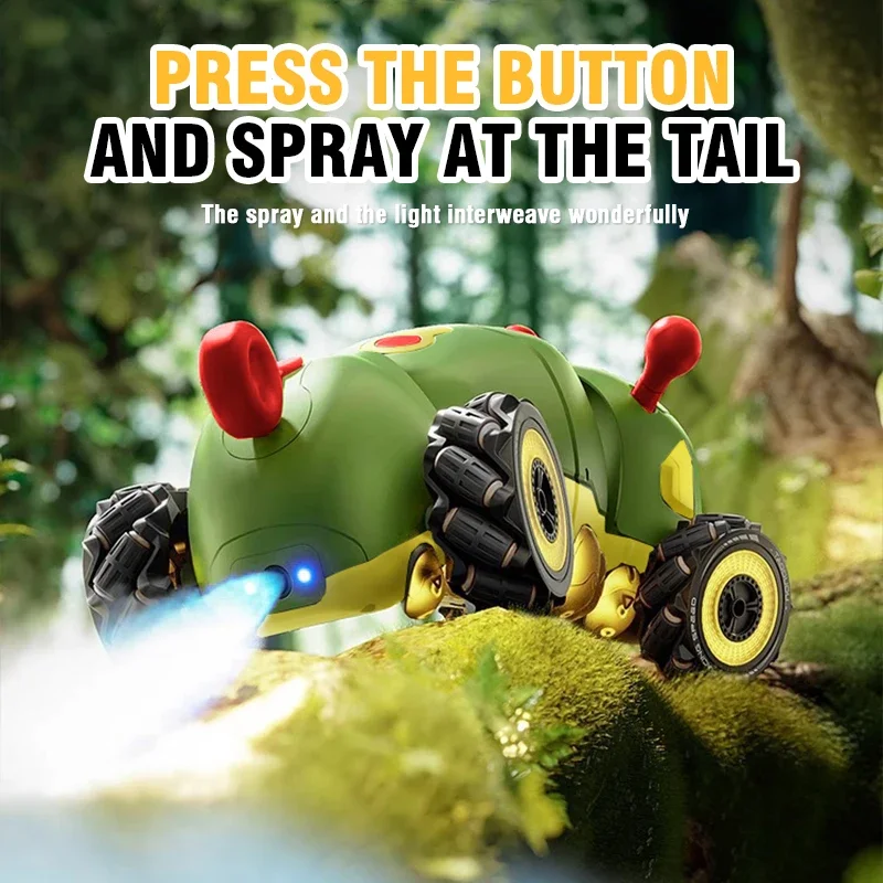 RC Animals Intelligent Remote Control Insect 4WD with Spray Light Radio Controlled Stunt Car Electric Toys for Kids Gifts