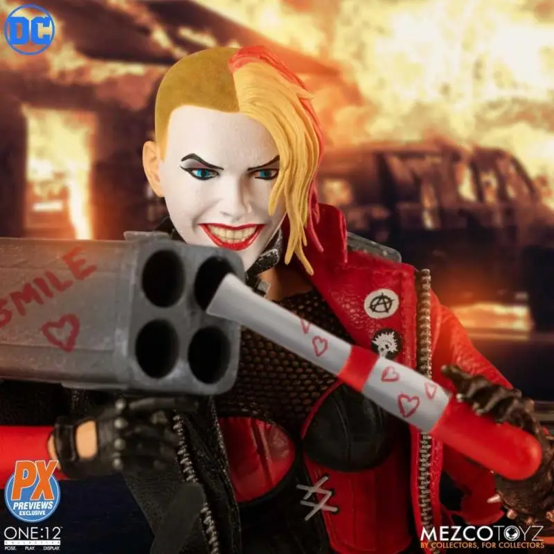 Spot SaleOriginal Mezco ONE:12 Harley Quinn PX Anime Action Collection Figures Model Toys Gifts for Kids view 4