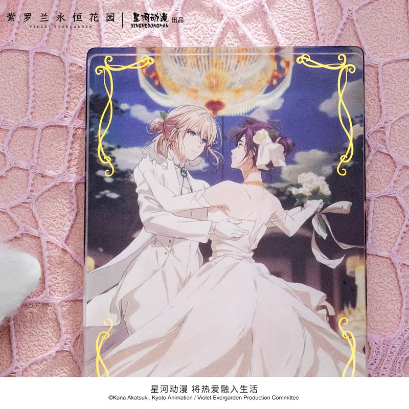 Violet Evergarden Cattleya Baudelaire 꽃 흉터 웨딩 드레스 시리즈 중국 공식 승인 아크릴 스탠딩 벽돌