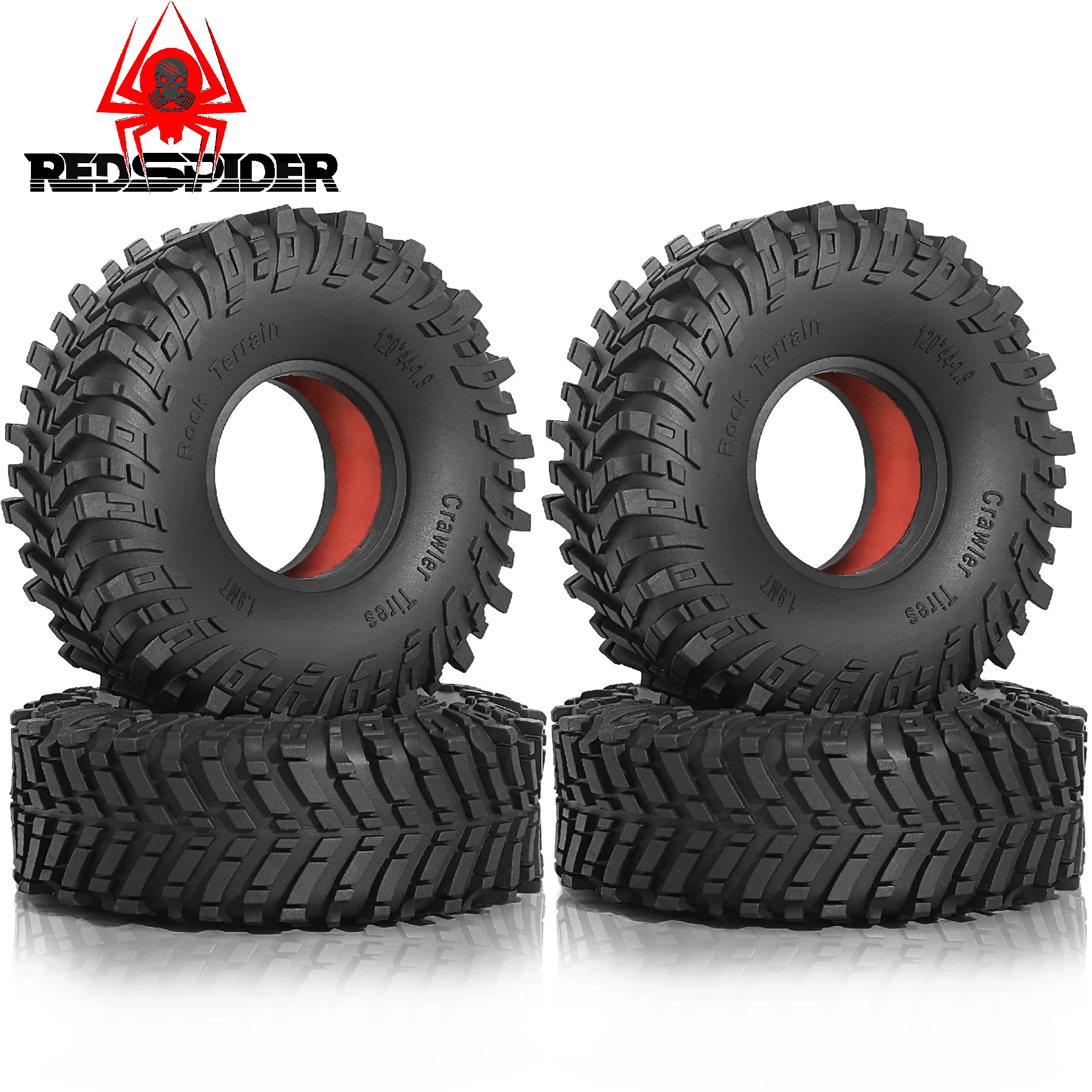 

RC 4PCS 1.9'' Crawler Tires with Dual-Stage EVA Foam Inserts - Compatible with TRX4/TRX6 Axial SCX10 - 1/10 Scale Upgrade Set