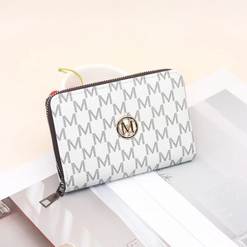Fashion Letter Print Wallet For Women Zippered Large Capacity Multi-Card Slots Portable Organizer Clutch Purse
