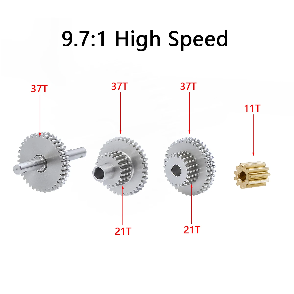 For TRX4M Steel Overdrive Underdrive Stock Transmission Gear Pinion Set For 1/18 RC Crawler TRX4M Bronco Defender Upgrade Parts