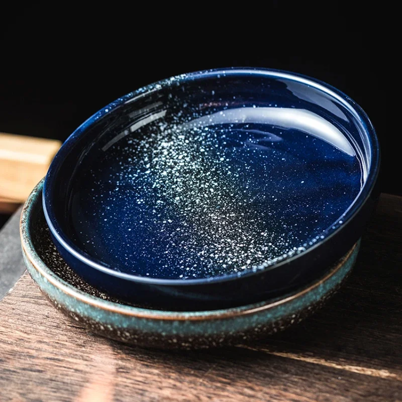 

Household ceramic dish simple round deep dish tableware Western meal flat plate steak