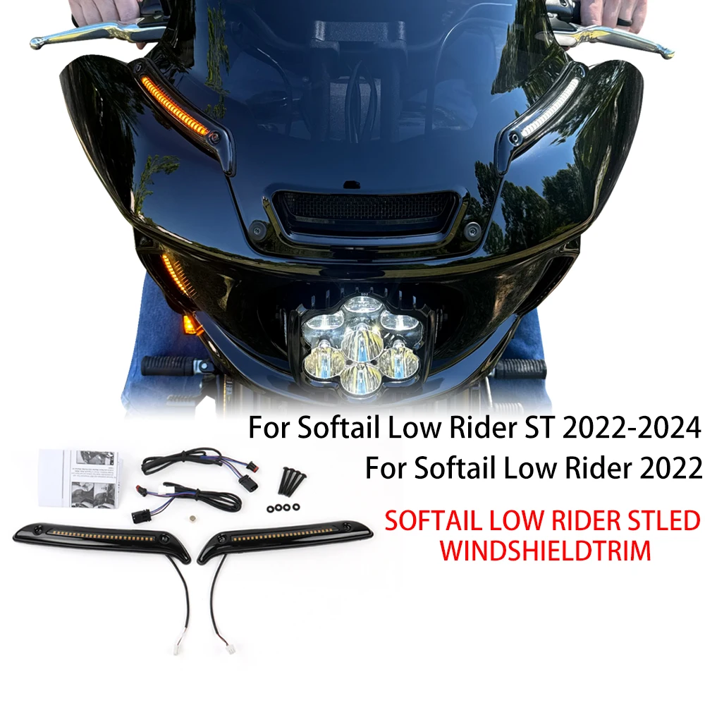 NOWOŚĆ Harley Softail Low Rider ST/FXLRST i El Diablo FXRST z Premium White Tracer SOFTAIL LOW RIDER STLED WINDSHIELDTRIM