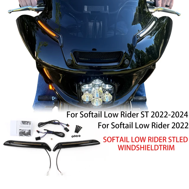 NOWOŚĆ Harley Softail Low Rider ST/FXLRST i El Diablo FXRST z Premium White Tracer SOFTAIL LOW RIDER STLED WINDSHIELDTRIM