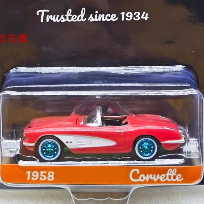 

Greenlight масштаб 1:64 1958 Corvette Green машина из сплава, модель автомобиля, статическая коллекция, украшенные праздничные подарки, игрушки, сувенирный подарок