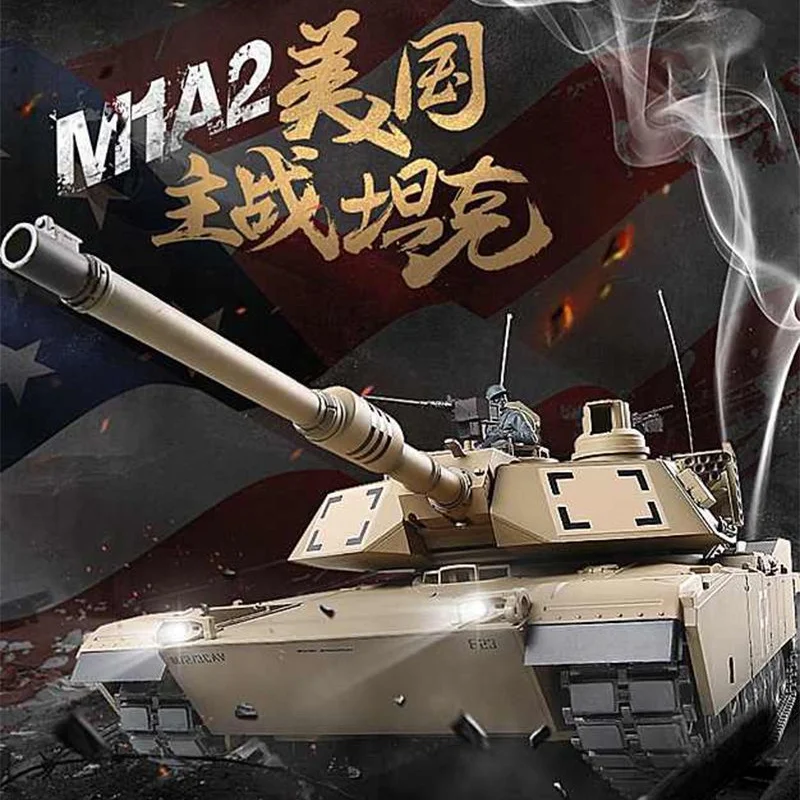 SJY-3918 US Army M1A2 abrams Main Battle Tank 2.4G Simulation Military Remote Control Tank