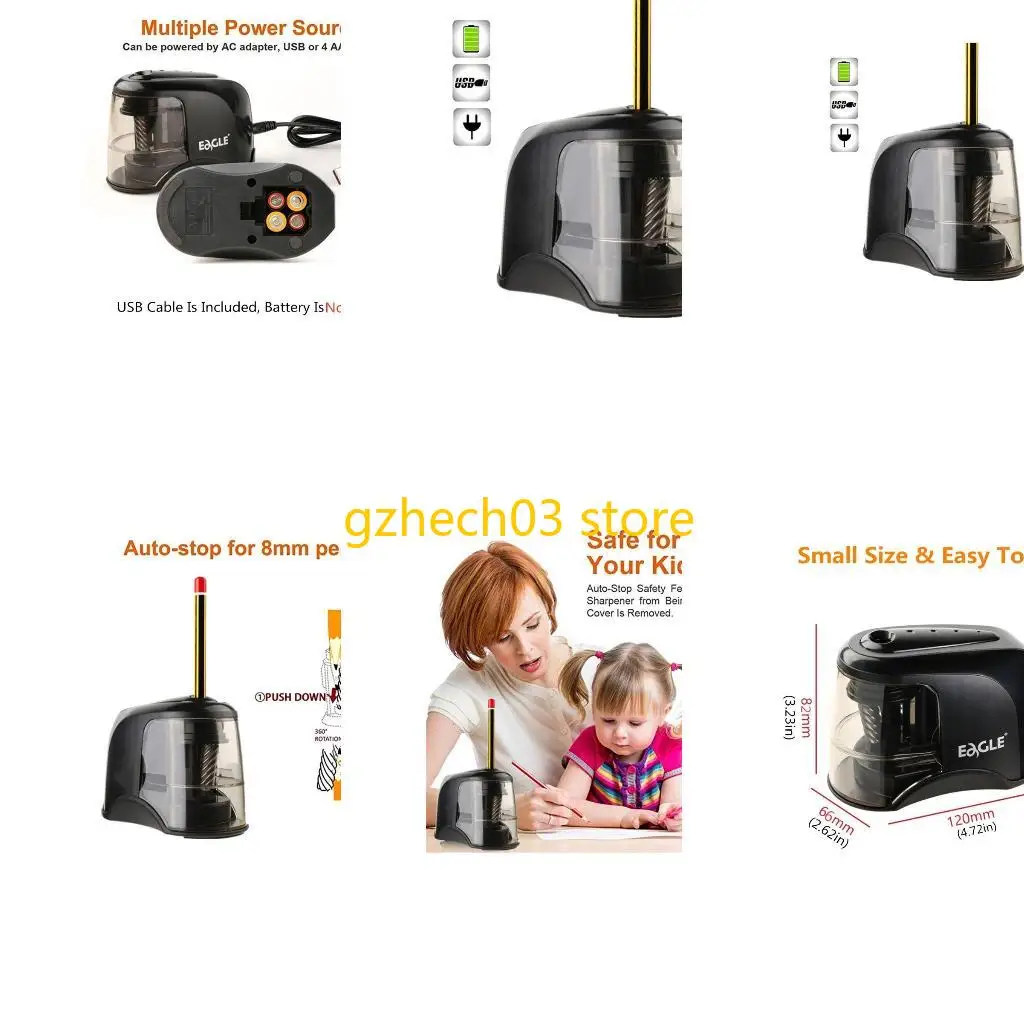 

G2AC Desktop Electric Pencil Sharpener Auto Feed-in Kid Class Rewards Party Supplies