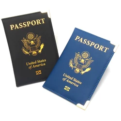 US Passport Cover Soft Leather Travel Document Passport Protection Card Cover Clip for Women Men,Couple Trip