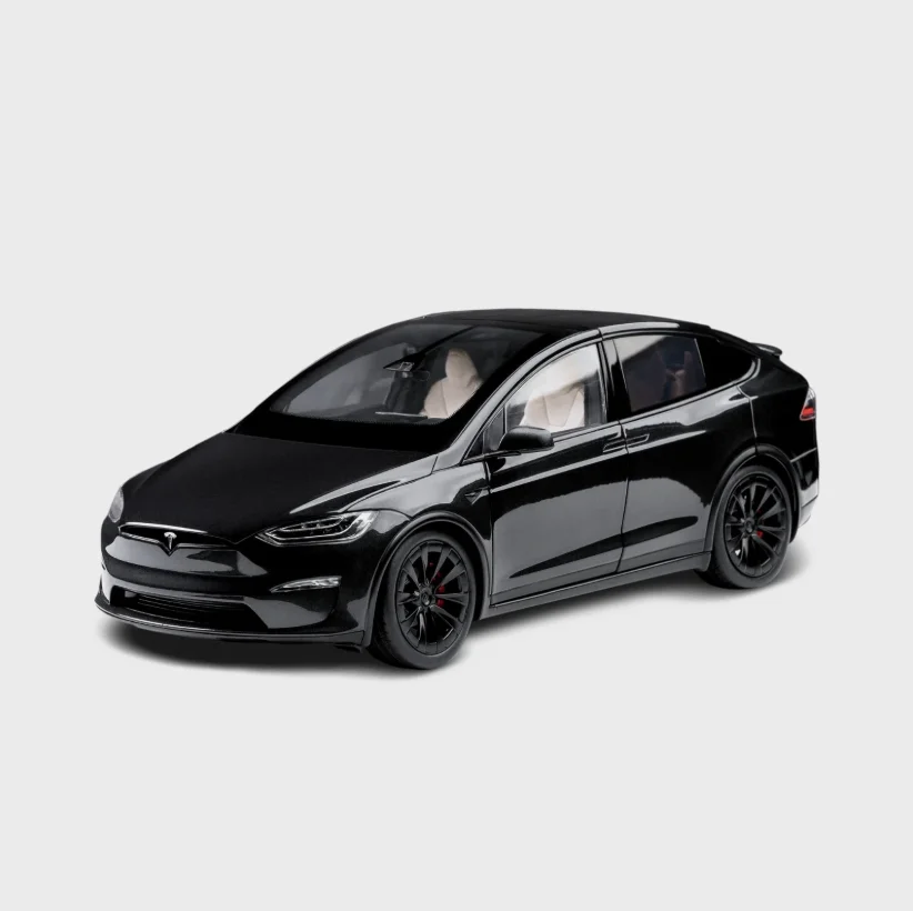Масштабная модель автомобиля TESLA Model X P2 2024 (1:18) из сплава, черная/серая/белая, для подарка и демонстрации