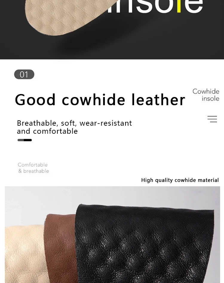 Atmungsaktive Leder-Einlegesohlen mit Fußgewölbestütze, orthopädische Einlegesohlen, stoßdämpfende Sohlen, Herren-Sneaker, Leder-Schuh-Einlegesohlen, 2 Stück/4 Stück. – Detail 5