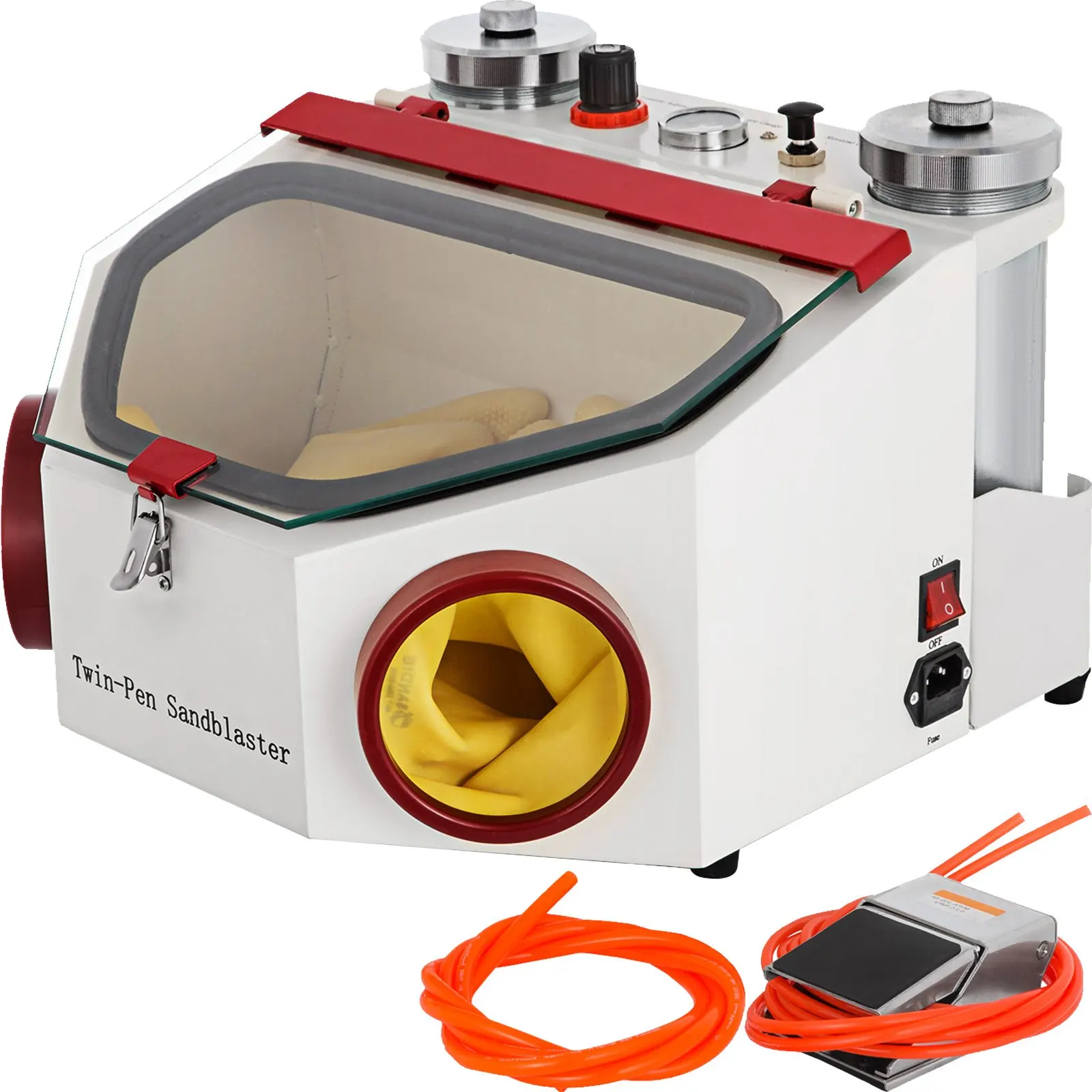 

Twin Pen Sandblaster Double Pen Sand Blaster Machine For Dental Lab 2 Tanks Lamp