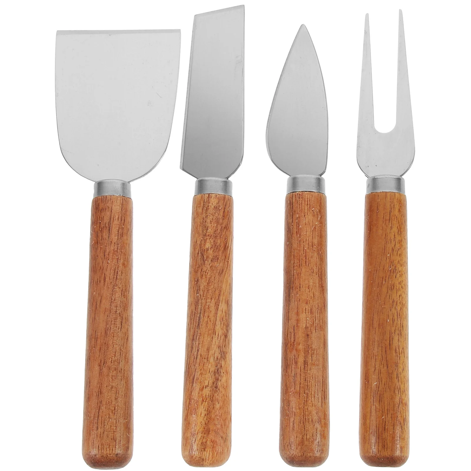 

4 Pcs Serving Utensils Cutlery Set Kitchen for Cheese Tools Cutting Machine Wood Handle Spatula Portable Fork Small Metal