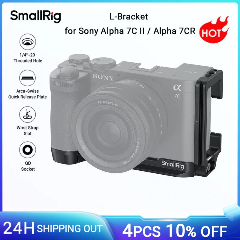 SmallRig L-Bracket for Sony Alpha 7C II / Alpha 7CR with Arca Compatible Side Plate & Baseplate, for Quickly Switch - 4569