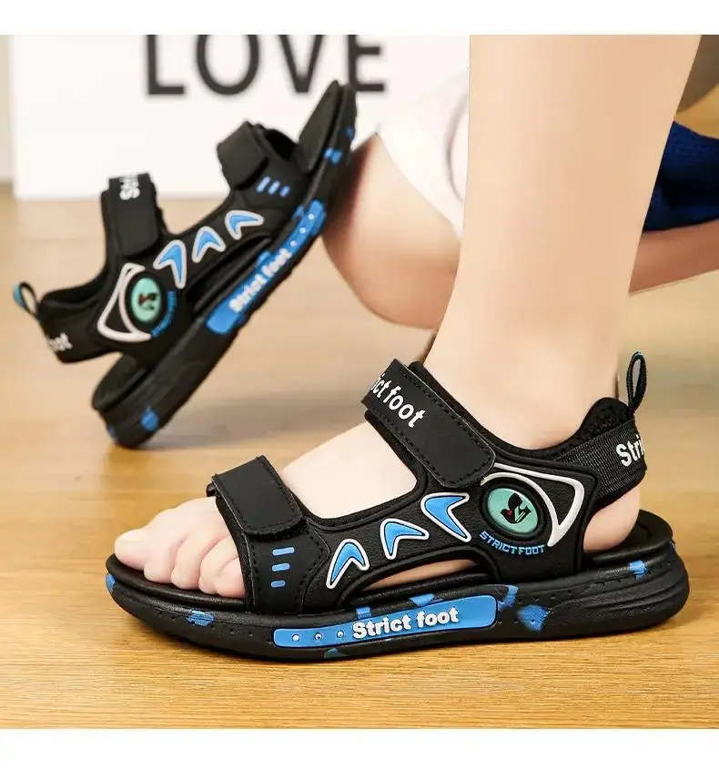 New Summer Children's Mesh Sports Casual Sandals Boys Soft Bottom Non Slip Breathable Anti Odor Hook Casual Beach Sandals