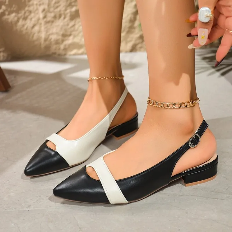 Sandals for Woman Baotou Matching Pointed Flat Shoes Empty Summer Women's Skirt Fashion Sandals view 4