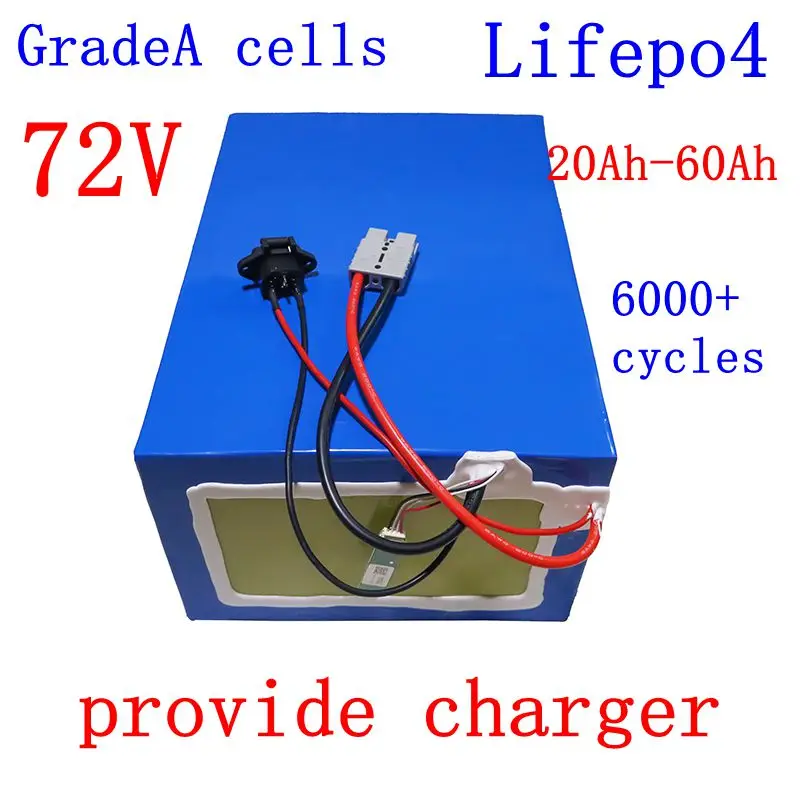 

72V Lithium Battery Lifepo4 20Ah-60Ah High Capacity for 1KW-3KW Two Wheeler Electric Motorcycle Tricycle 1000-1500W