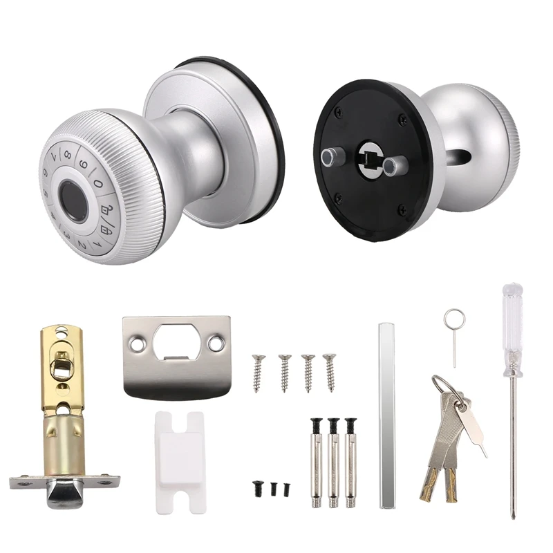 

24-Hour Delivery Fingerprint Door Lock-Smart Door Handle, Keyless Door Handle With Password Keypad For Bedroom Smart Door Lock