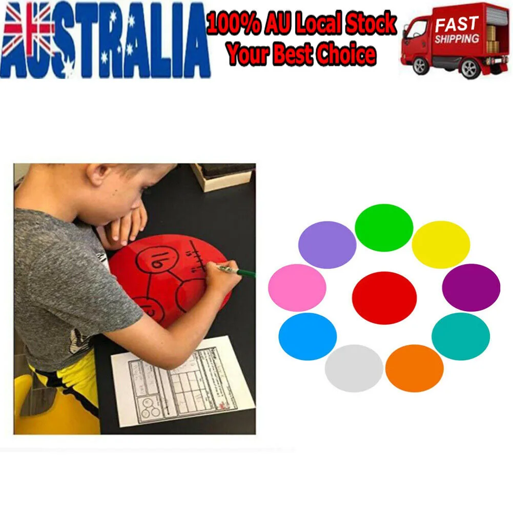 10Pcs Colorful Dry Erase Circles Removable Vinyl Dot Decals for Whiteboard Messages Safe No Residue Repositionable