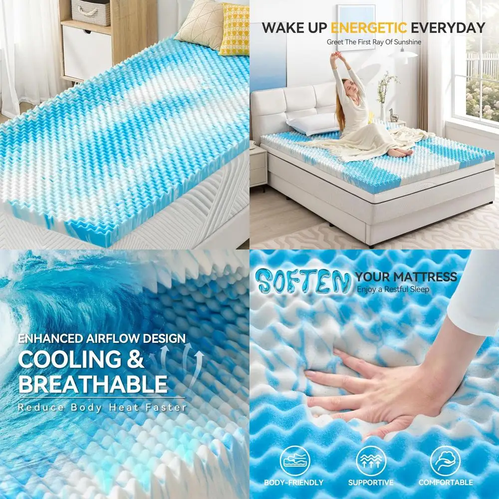 

3-дюймовый наматрасник из пены с эффектом памяти Twin XL — поддержка кровати в общежитии колледжа, снятие давления, сертифицированное сертифицированное сертифицированное США, 39x80 дюймов, Blu