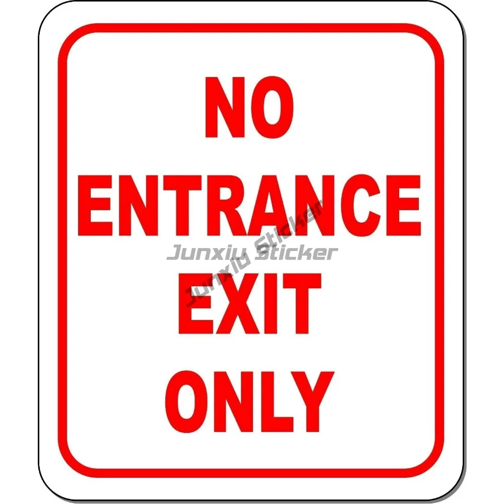 

No Entrance Exit Only Red Sign Emblem Stickers Vehicle Anti Scratch Exterior Accessories for Car Bumper Truck Speedboat