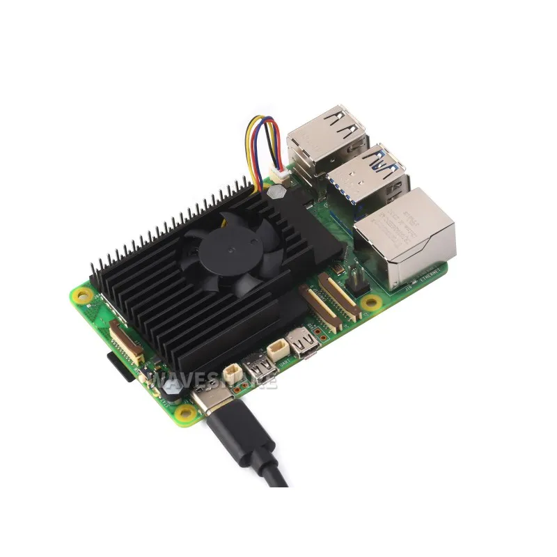 Waveshare Active Cooler for Raspberry Pi 5, Active Cooling Fan, Aluminium Heatsink, With Thermal Pads