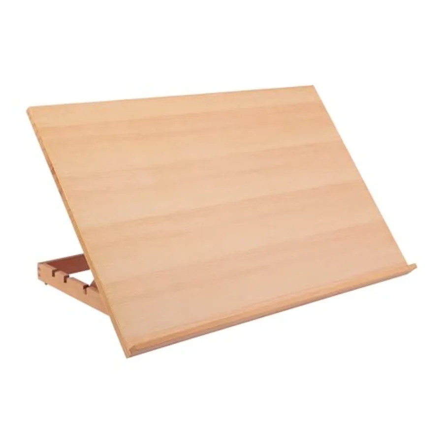 

Очень большая регулируемая портативная подставка-мольберт для рисования 19,75 x 29,5 дюймов, 5 положений, отделка из натурального бука