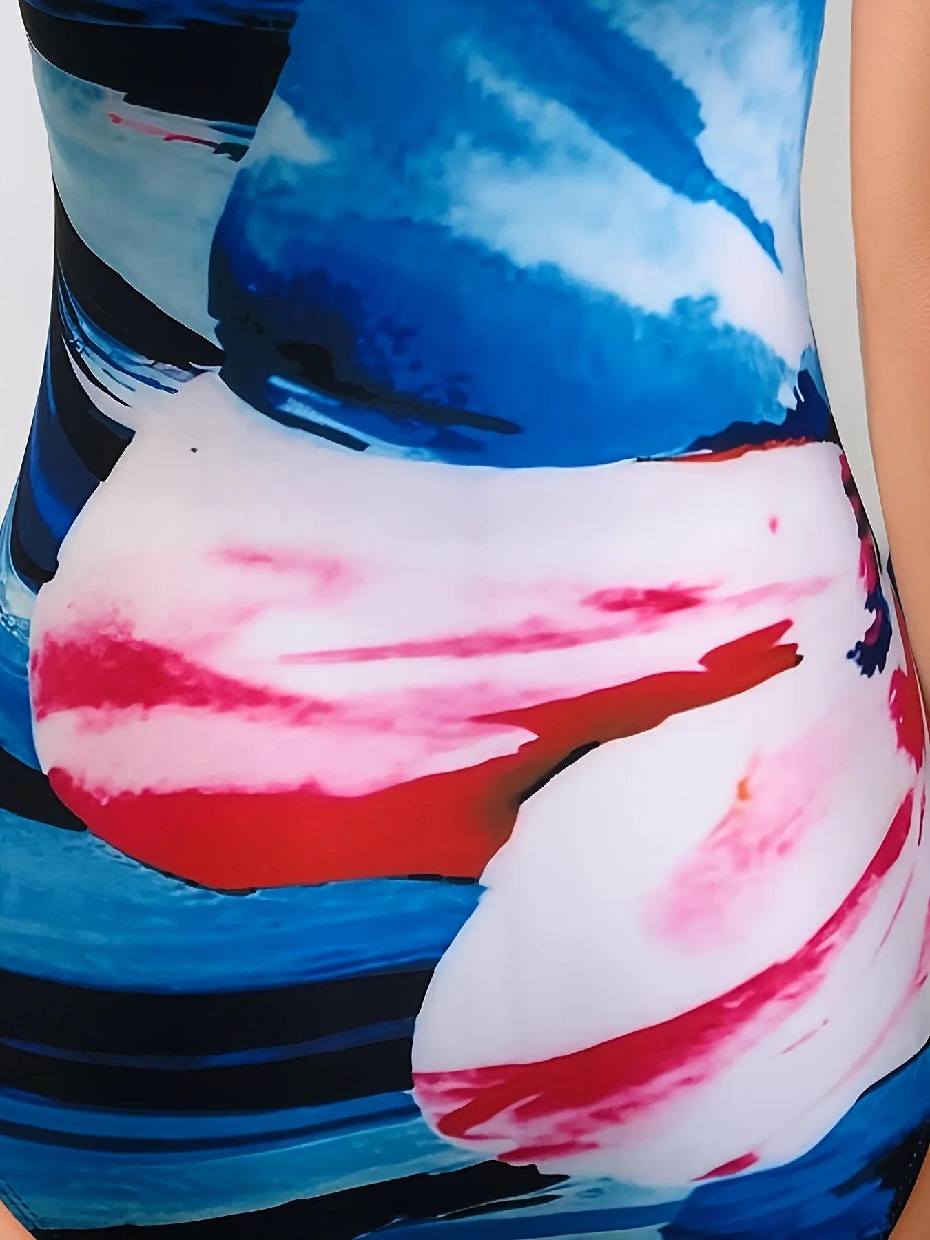 Summer Women's New Vacation Casual Fashion Printed Waist-Tied One-Piece Swimsuit