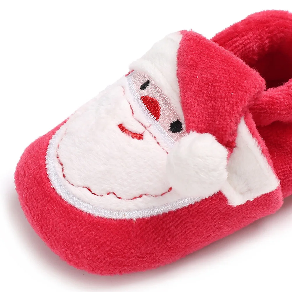 1 Pair of Baby Christmas Boots Slipper Shoes Infant Newborn Booties Toddler Winter Warm Prewalker for Boy Girl 11CM Long (Red)