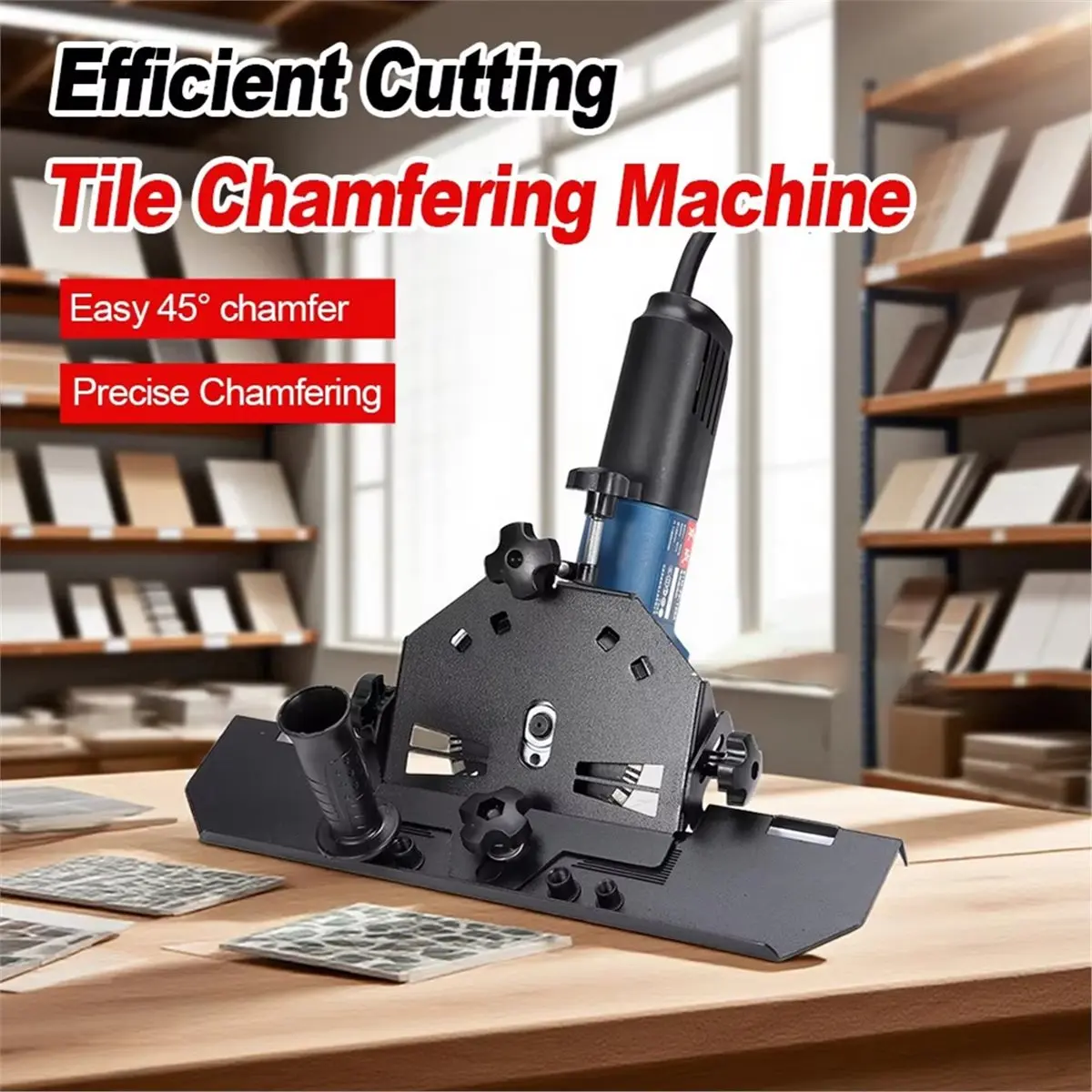 Angle Grinder Chamfering Tool FourHole Chamfering Bracket 45-Degree Angle Cutting Bracket for Tile Trimmer Grinder B
