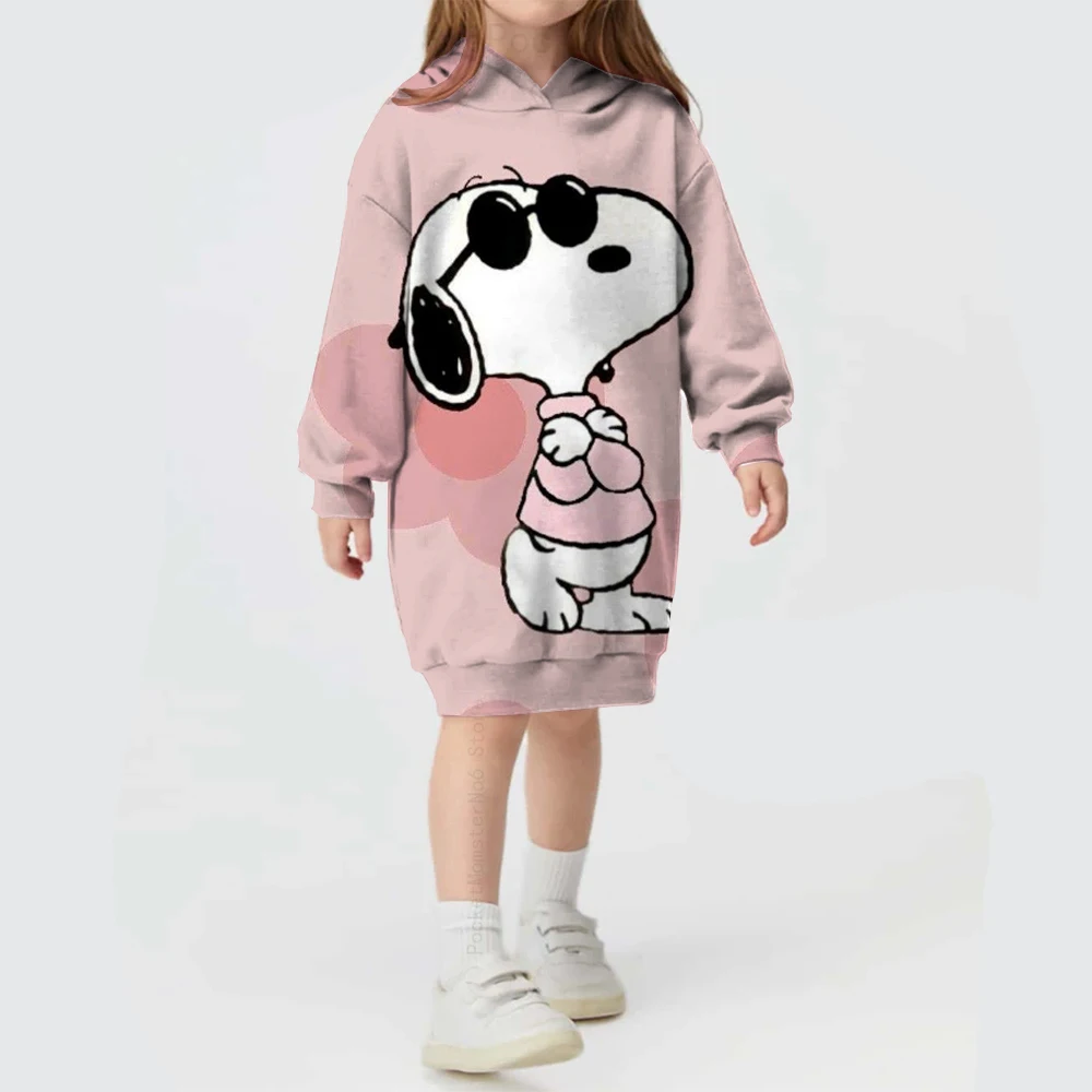 Children\'s Cartoon Splicing Disney Snoopy Printed Hoodies Autumn and Winter Girls Long Sleeves Cute Fashion Girls Hoodies