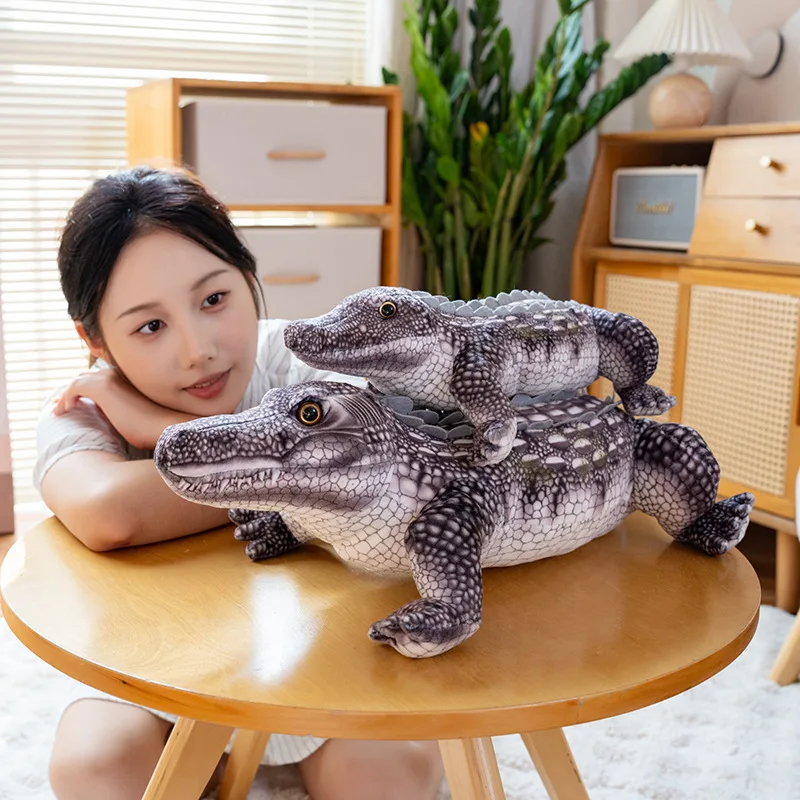 

Супер крутая имитация печати крокодила, плюшевые игрушки, мягкая кукла-крокодил для ползания ящерицы, креативный домашний декор, забавный подарок