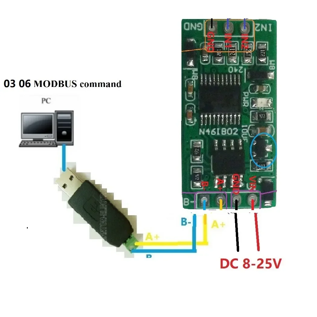 

2PCS 8-25V 2 Channel Current Collector 4-20mA RS485 Current Analog Collector ADC Modbus RTU 03 06 Function Code