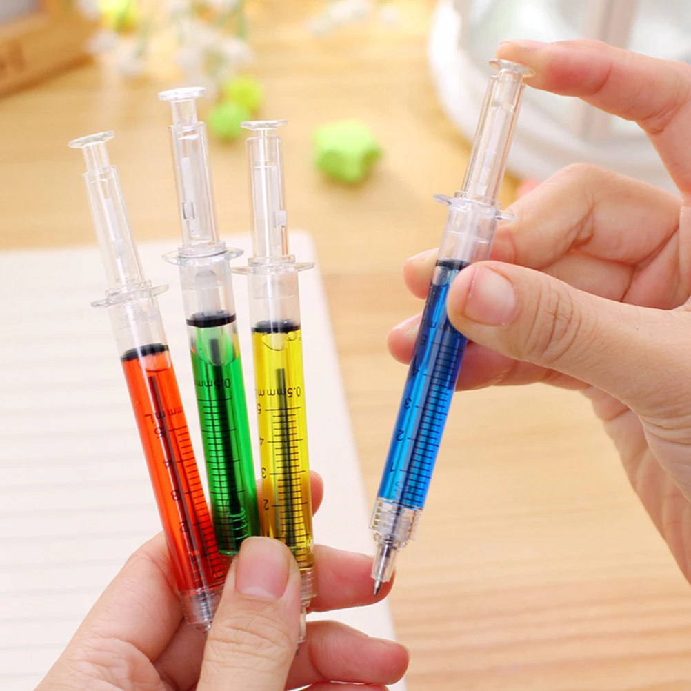 

24 Pcs Syringe Ballpoint Pen Students' Creative Colorful Set Needle Shaped Lightweight