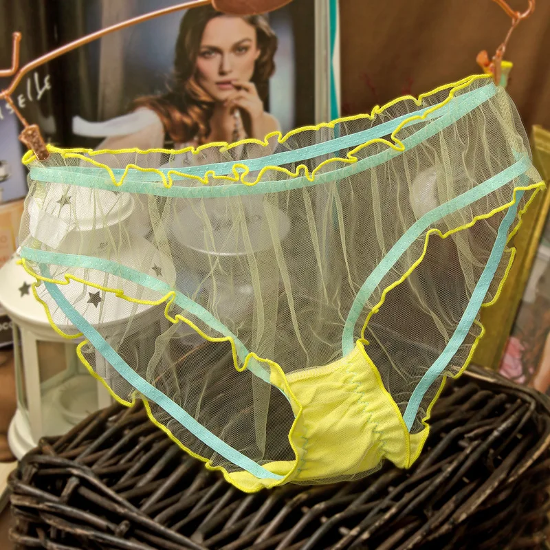 

Women's Mesh Transparent Underwear with Light & Breathable Lace Briefs Cotton Crotch for Added Comfort