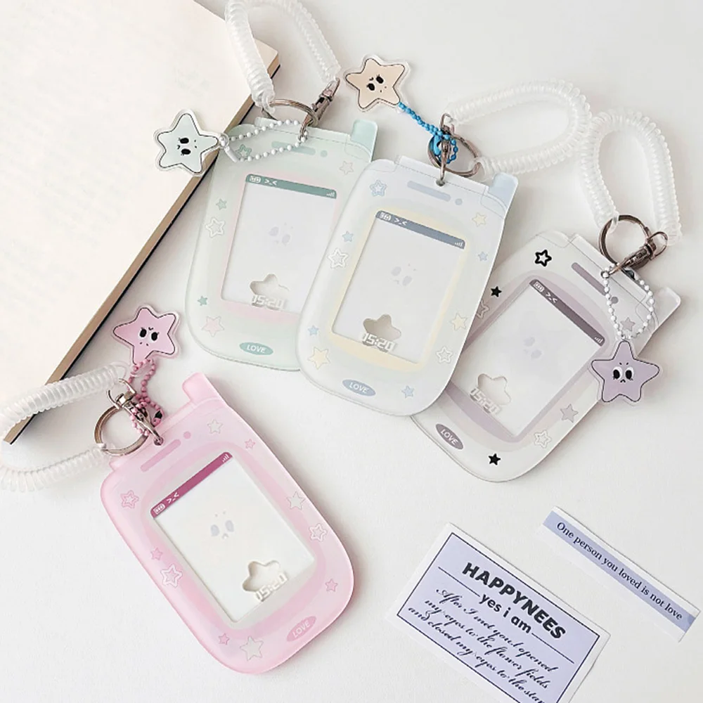 Cartoon Cute Korean Version Sweet Card Cover 3-inch Star Phone Card Holder Pendant Card Holder Card Protection Photocard Holder