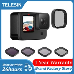 TELESIN ND8 ND16 ND32 CPL Lens Filter Set Aluminium Alloy Frame for GoPro 12 GoPro Hero 11 10 9 Black Action Camera ND CPL Lens