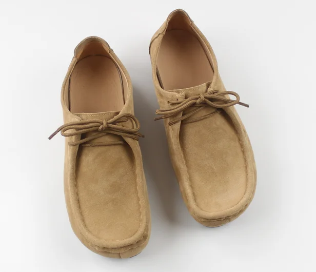Careaymade-scarpe da donna in vera pelle, scarpe basse comode stringate in pelle bovina casual retrò, scarpe singole artistiche con punta tonda