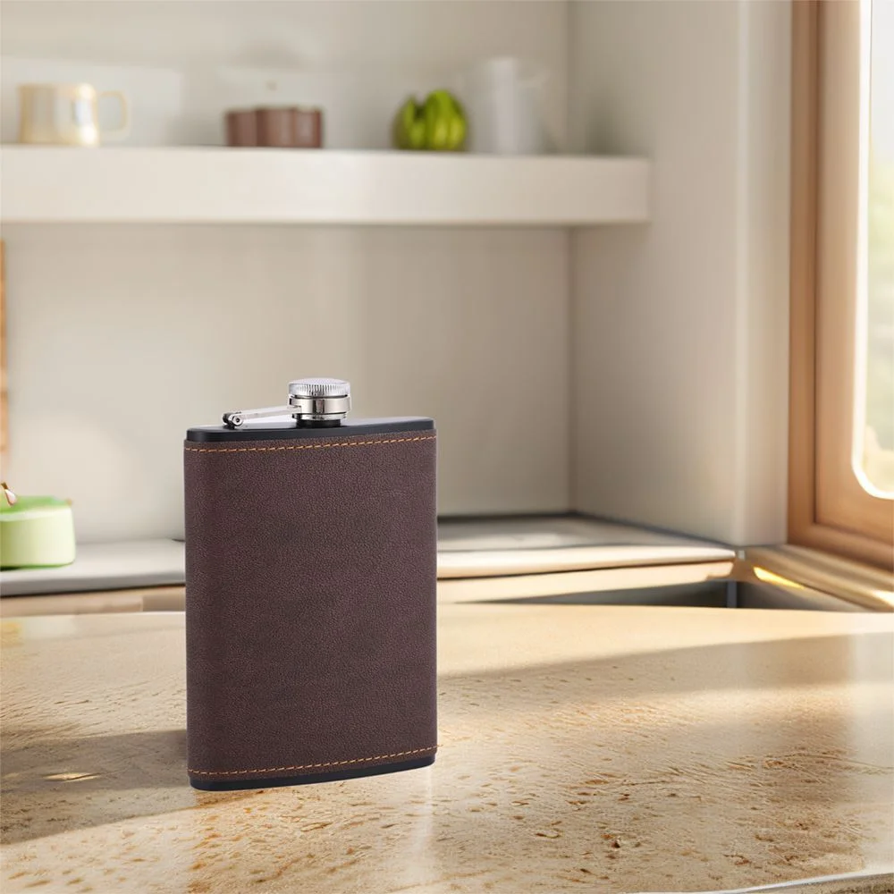 

Bar Tool 6/8 Oz Leather Texture Hip Flask Leakproof Thickened Flagon Stainless Steel Whiskey Flasks Travel