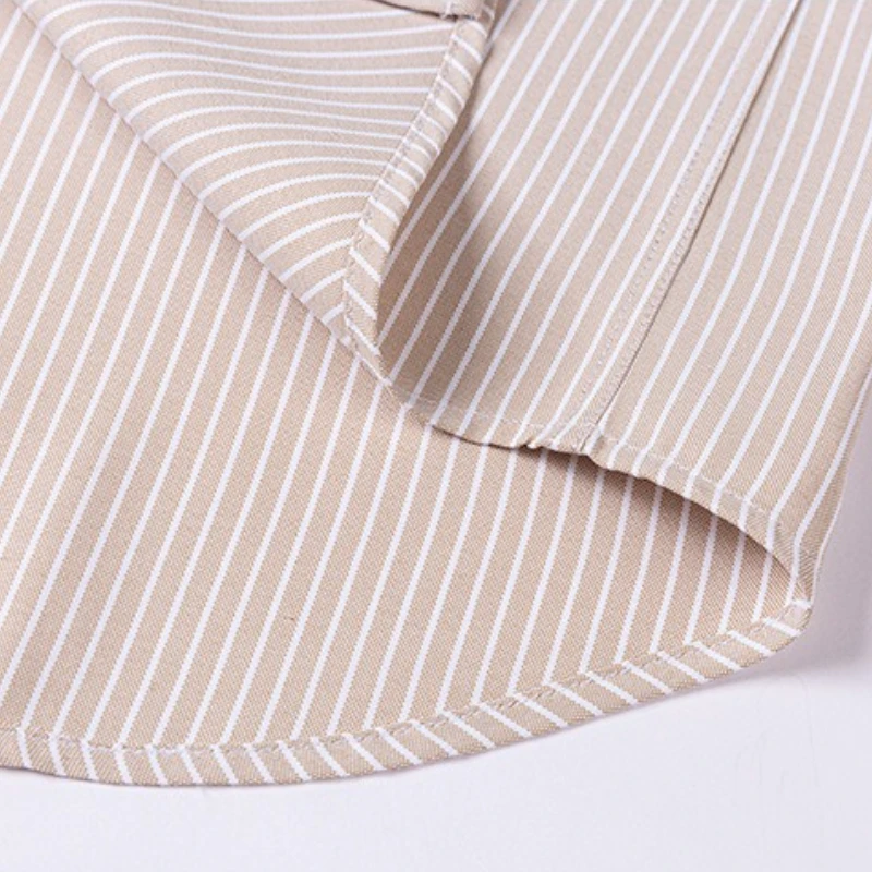 100% Cotton Solid Color Classic Striped Shirt Men Long Sleeve Shirt Casual Business Formal Easy-care Long Sleeve Shirt for Men