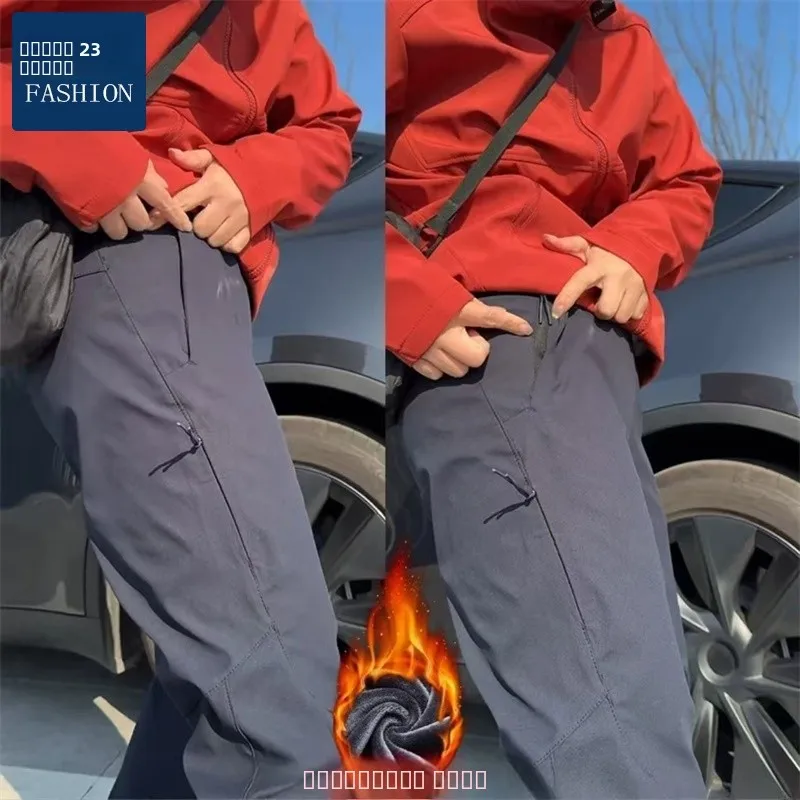 

Waterproof Outdoor Soft ell Pants Men's Qui Dry Windproof Fce Lined Casual Commuter Outdoor Trousers Polyester Fiber