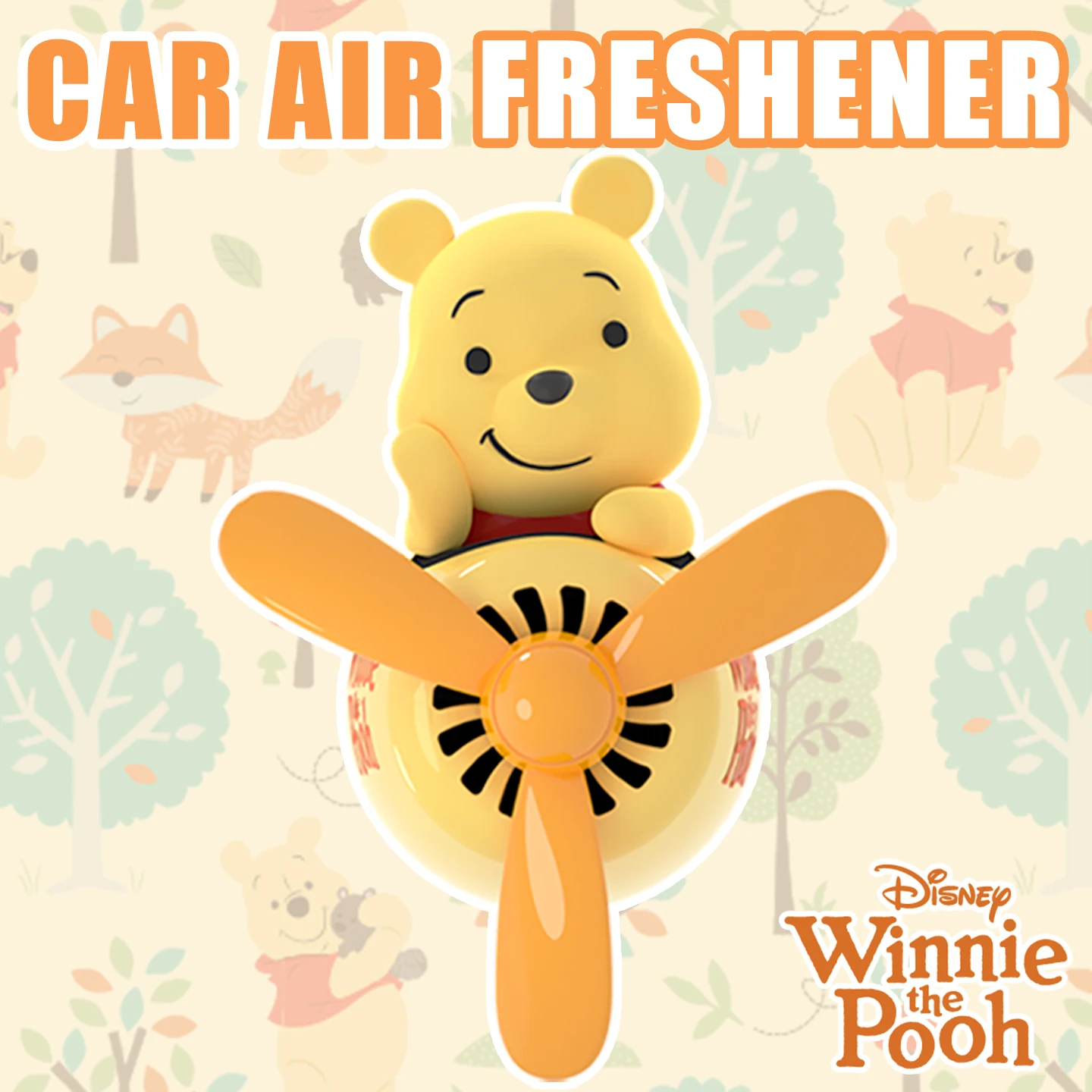 Disney Winnie the Pooh Pilot Auto-Lufterfrischer für Lüftungsschlitze, niedliches, lustiges Flugzeug-Zubehör, Innendekoration, Duftspender