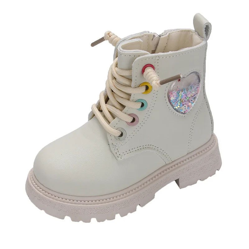 Zapatos Niña Kid Leather Boots 2023New Girl Ankle Boot Anti Slip Boy Single Boots Medium Small Child Short Boot Casual Kid Shoes